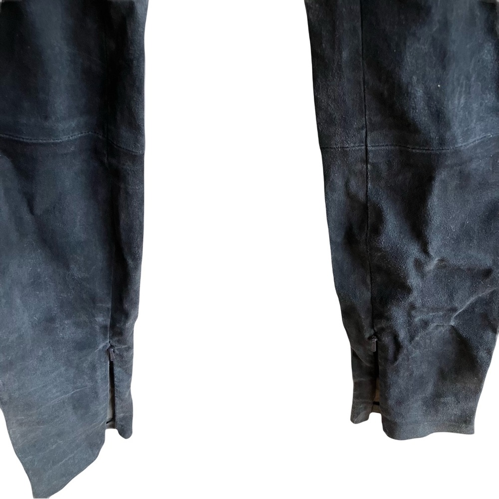Theory Black Suede Tonerma Leggings Size 00 Ankle Zip Skinny Pants High Rise - Picture 6 of 11
